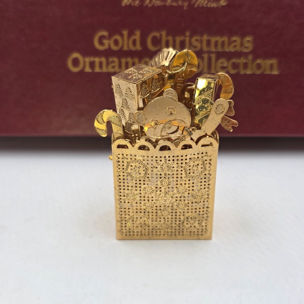 1997 Danbury Mint 23KT Gold Plated Christmas Ornament Collection Set 11 Box 3D - Picture 8 of 15